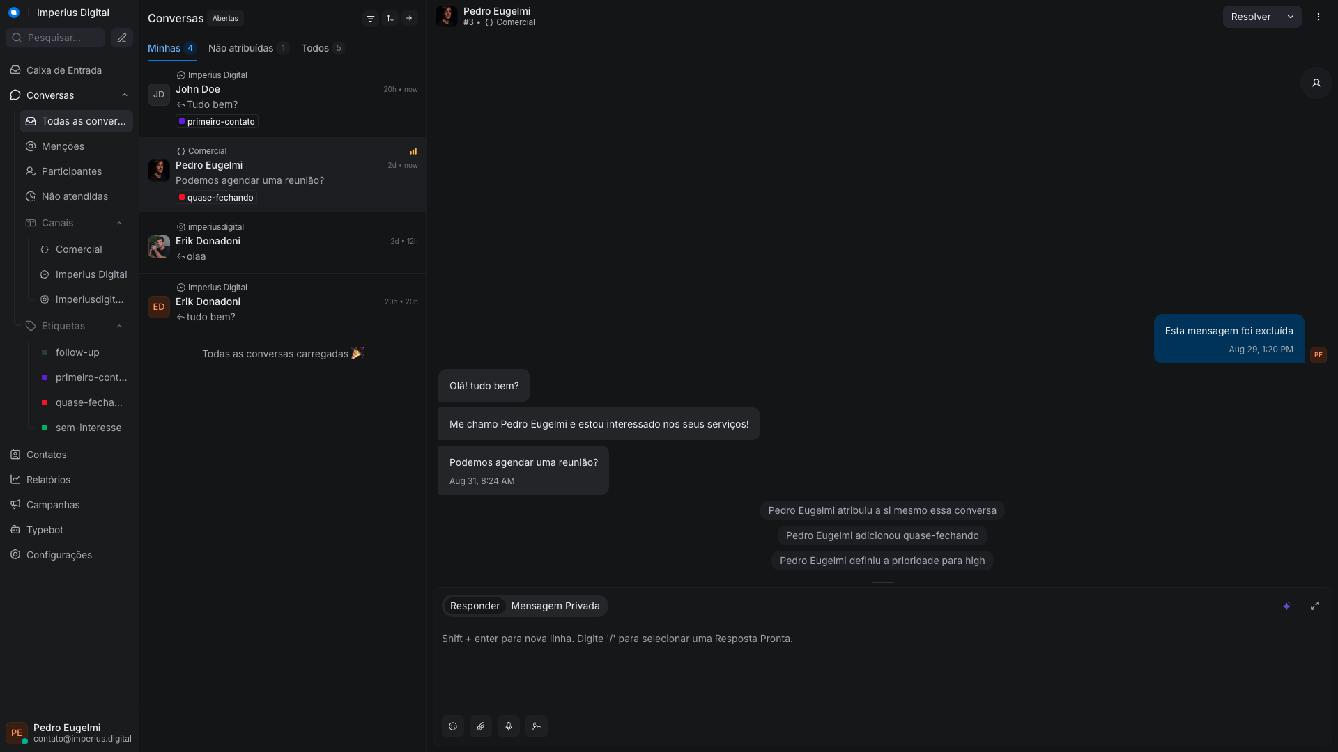 Main Dashboard Interface
